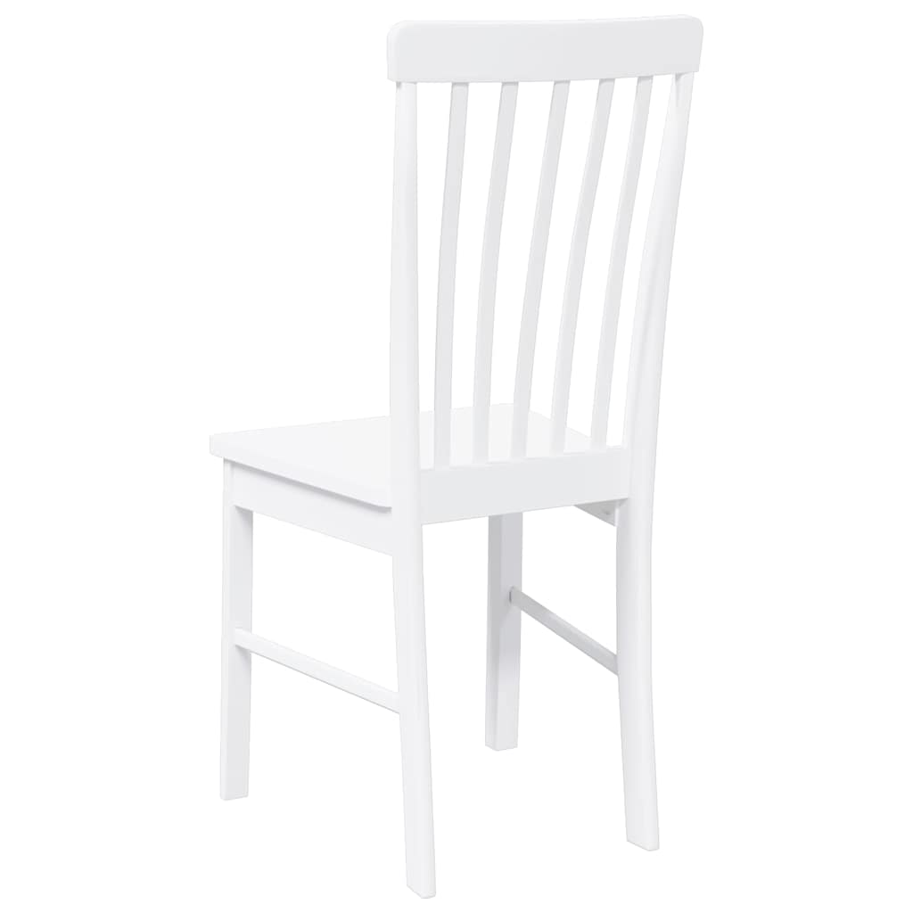 Cadeiras de jantar 2 pcs madeira de seringueira maciça branco