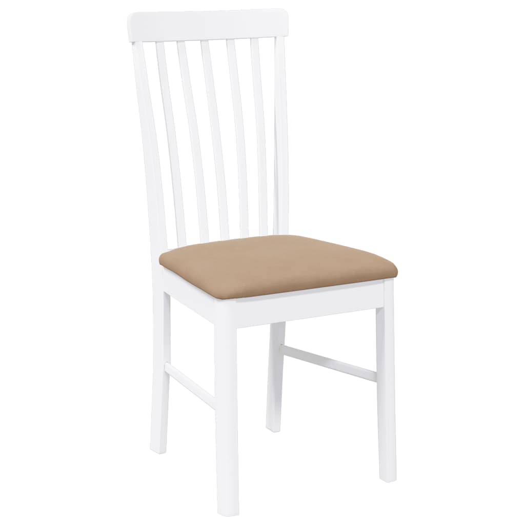 Cadeiras de jantar com almofadões 2 pcs madeira maciça branco