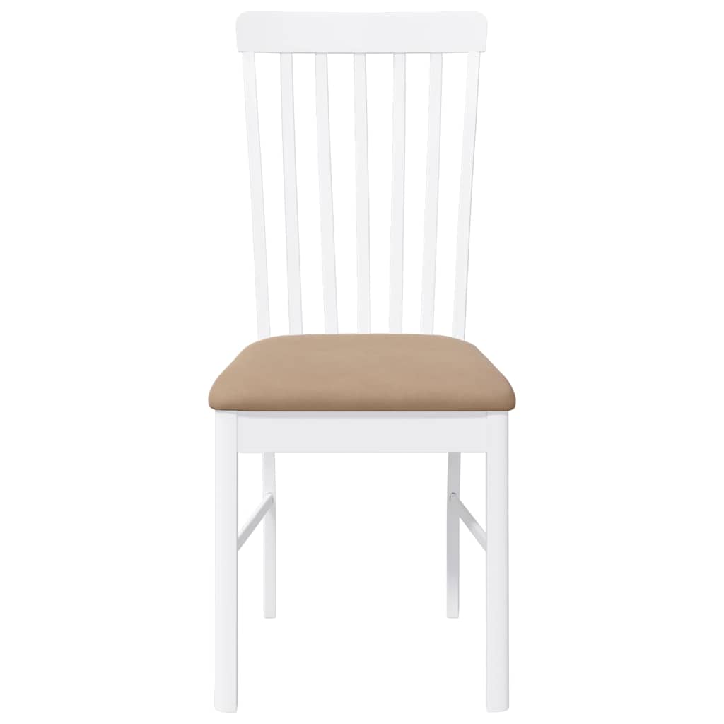 Cadeiras de jantar com almofadões 2 pcs madeira maciça branco