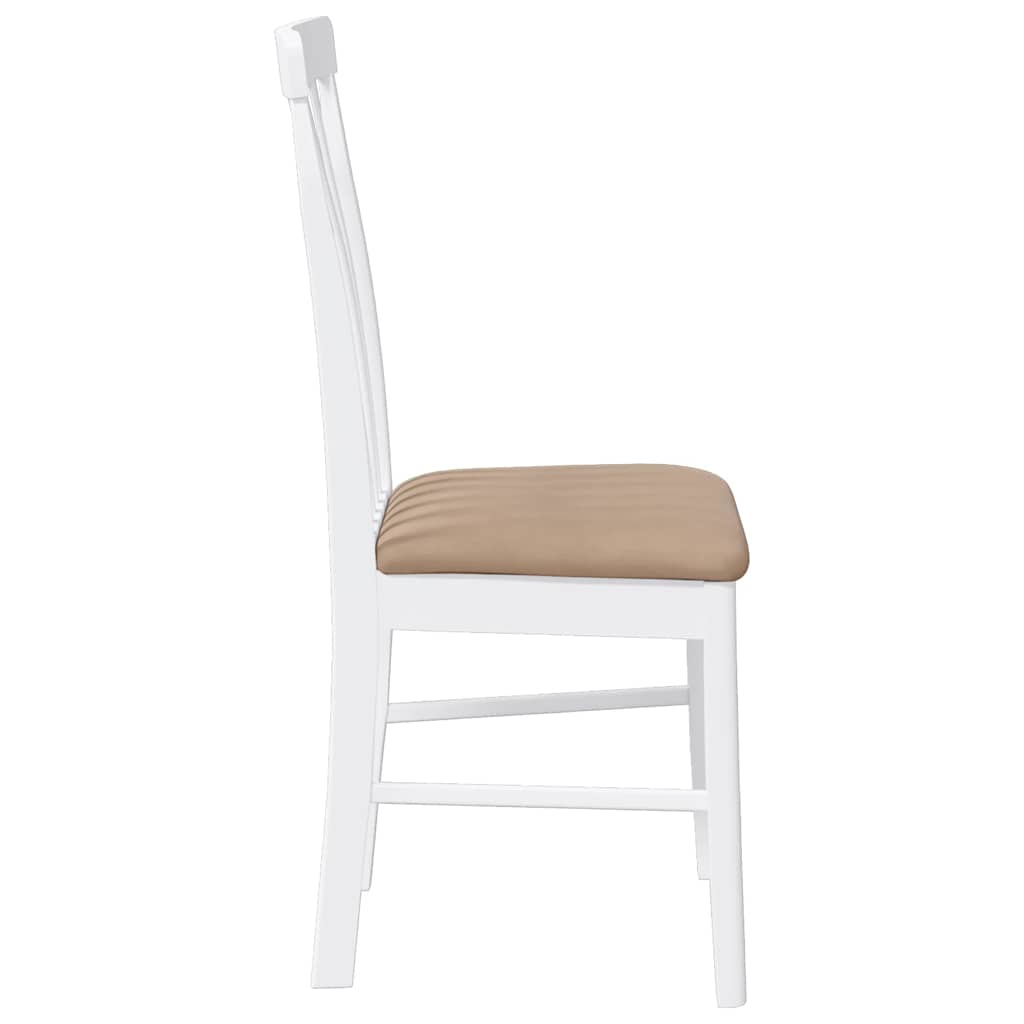 Cadeiras de jantar com almofadões 2 pcs madeira maciça branco