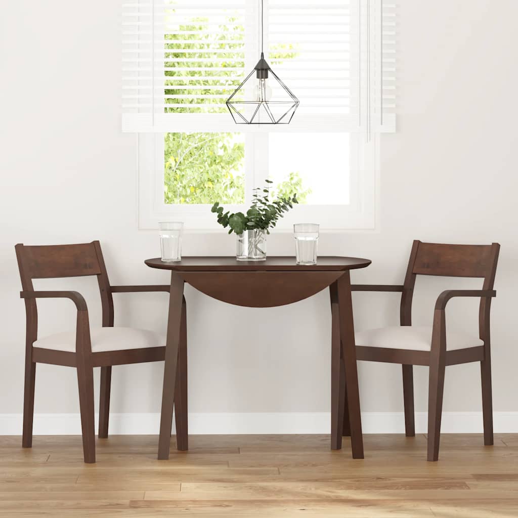 Cadeiras de jantar com almofadões 2 pcs madeira maciça castanho