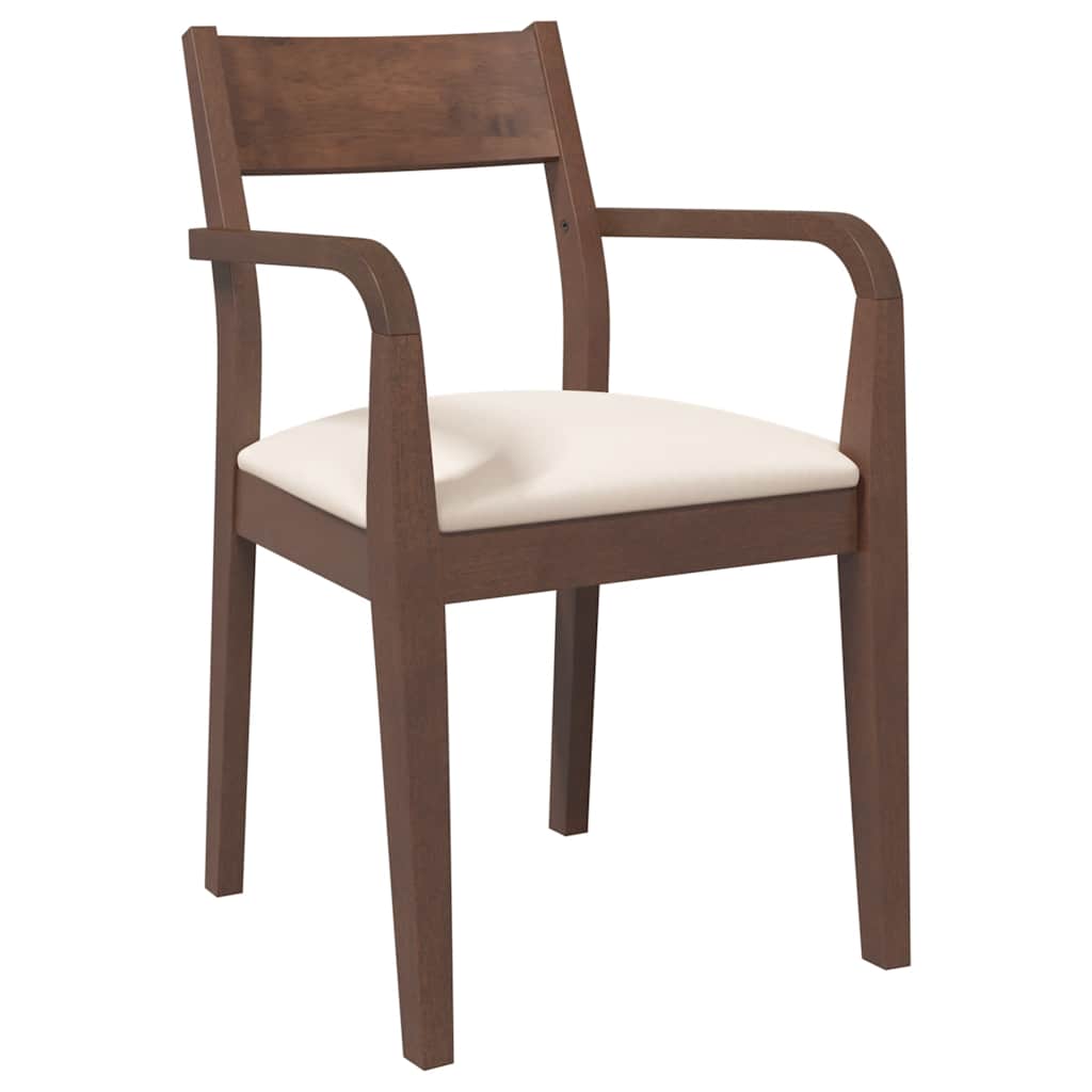 Cadeiras de jantar com almofadões 2 pcs madeira maciça castanho