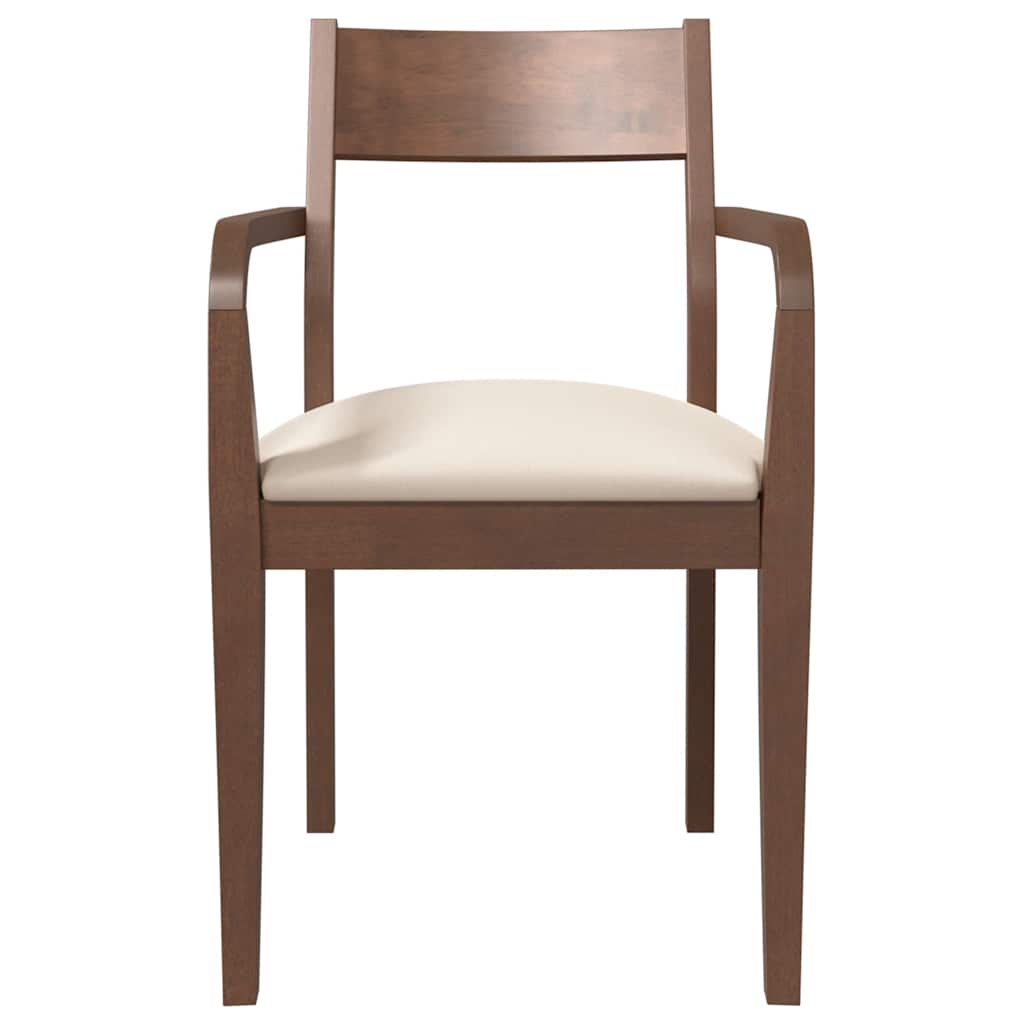 Cadeiras de jantar com almofadões 2 pcs madeira maciça castanho