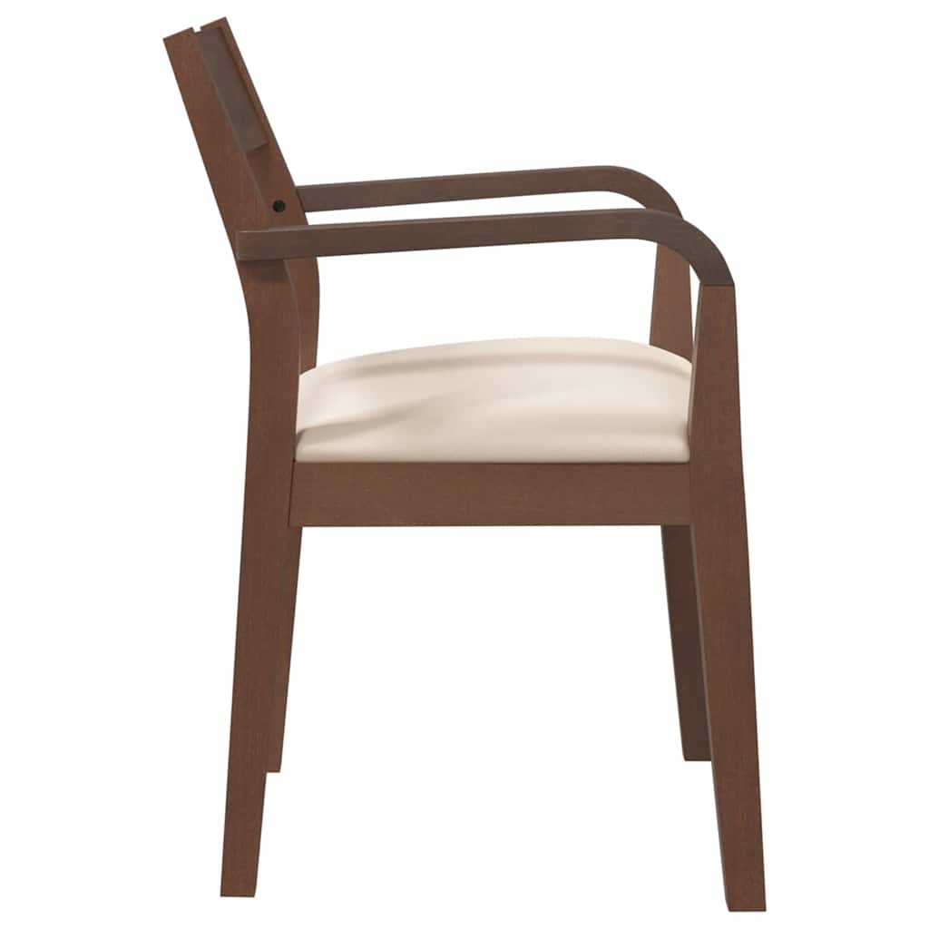 Cadeiras de jantar com almofadões 2 pcs madeira maciça castanho