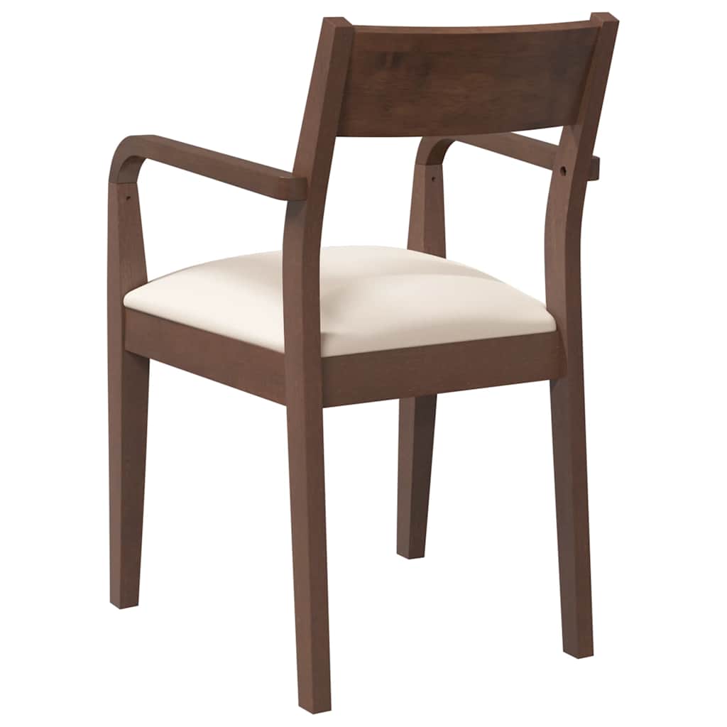 Cadeiras de jantar com almofadões 2 pcs madeira maciça castanho