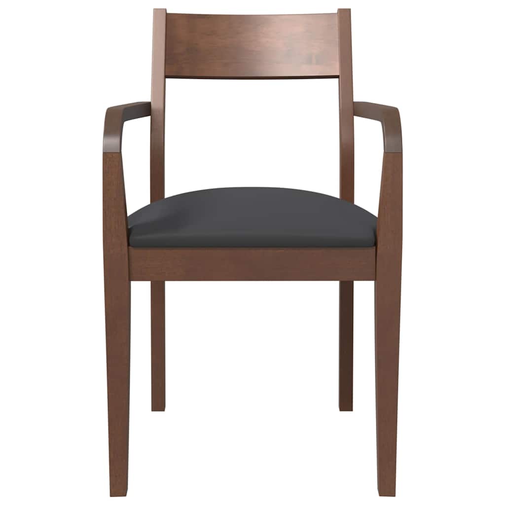 Cadeiras de jantar com almofadões 2 pcs madeira maciça castanho