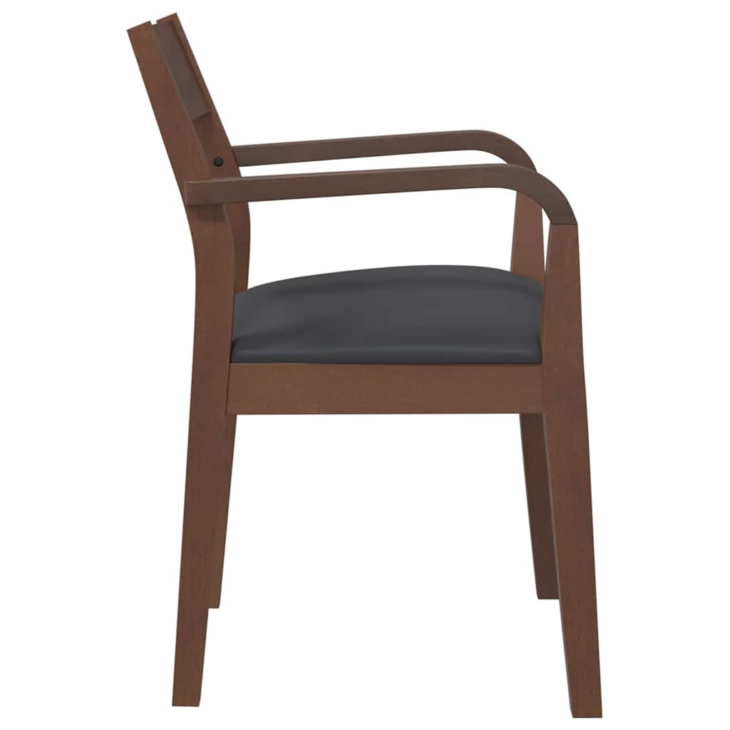 Cadeiras de jantar com almofadões 2 pcs madeira maciça castanho