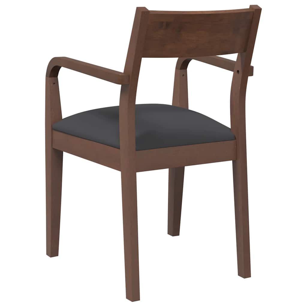 Cadeiras de jantar com almofadões 2 pcs madeira maciça castanho