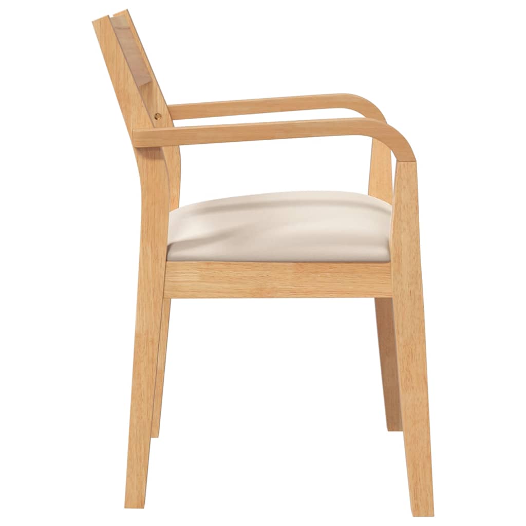 Cadeiras de jantar com almofadões 2 pcs madeira maciça natural