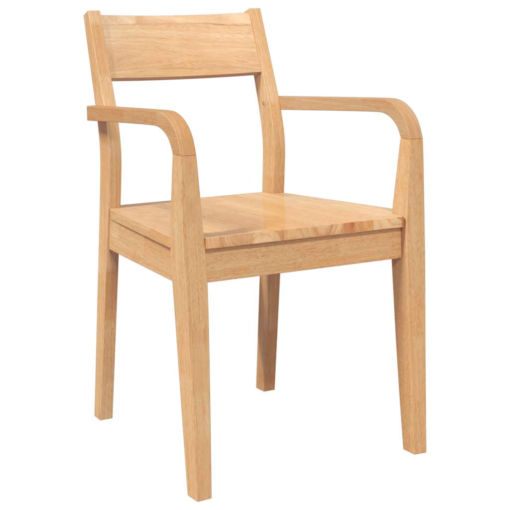 Cadeiras de jantar 2 pcs madeira seringueira maciça natural
