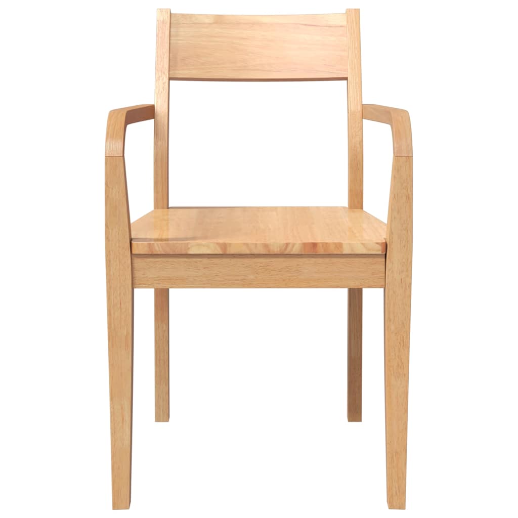 Cadeiras de jantar 2 pcs madeira seringueira maciça natural