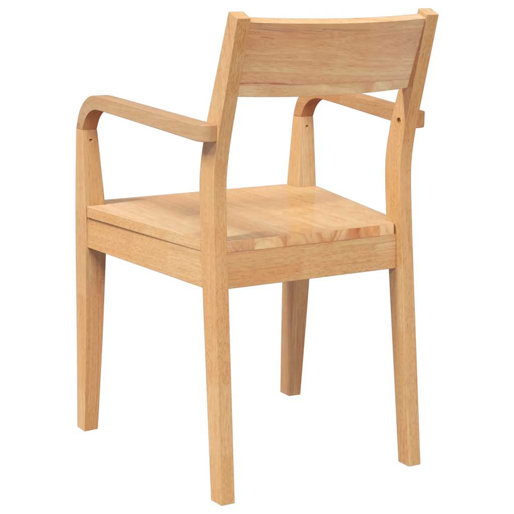 Cadeiras de jantar 2 pcs madeira seringueira maciça natural