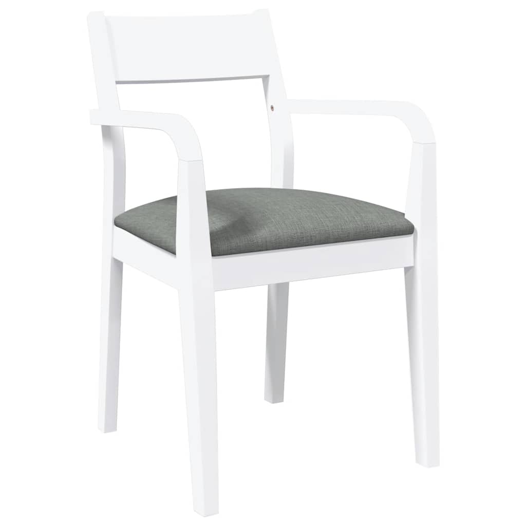 Cadeiras de jantar com almofadões 2 pcs madeira maciça branco