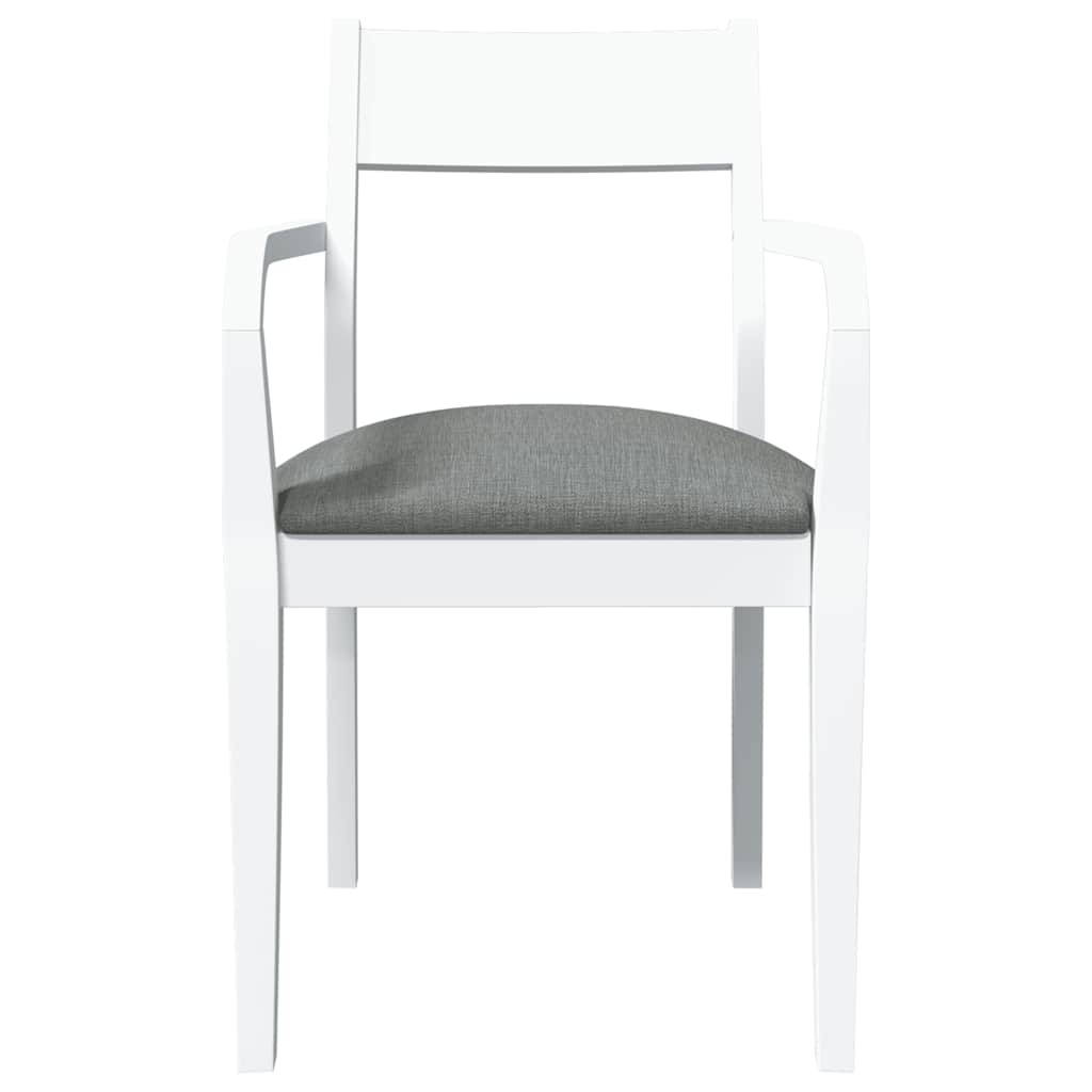 Cadeiras de jantar com almofadões 2 pcs madeira maciça branco