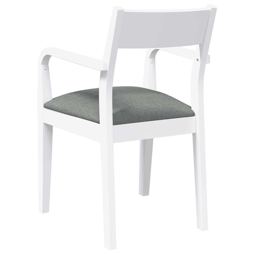 Cadeiras de jantar com almofadões 2 pcs madeira maciça branco