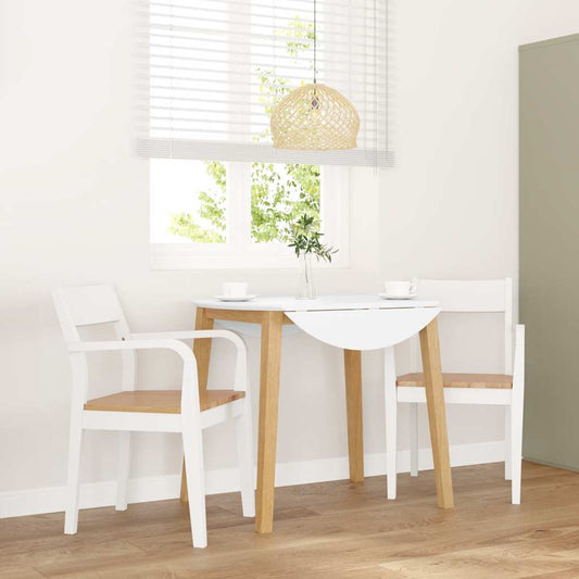 Cadeiras de jantar 2 pcs madeira de seringueira maciça branco