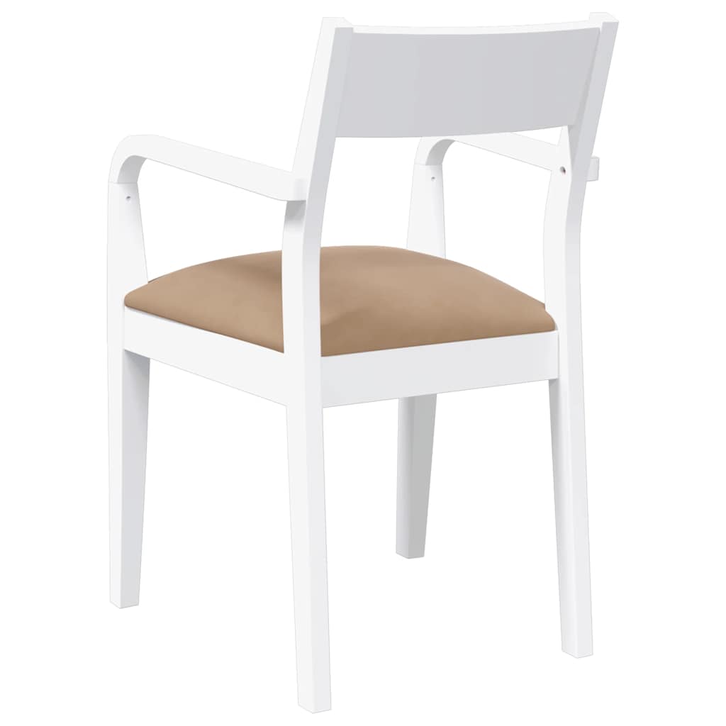Cadeiras de jantar com almofadões 2 pcs madeira maciça branco