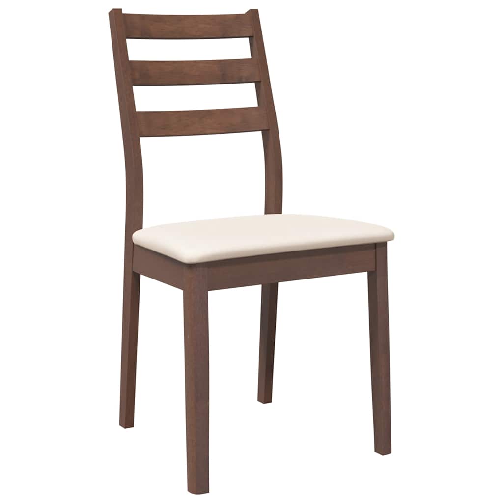 Cadeiras de jantar com almofadões 2 pcs madeira maciça castanho