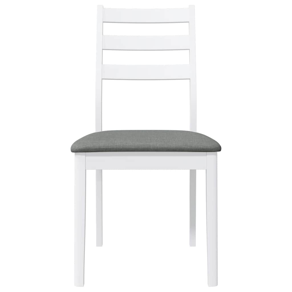 Cadeiras de jantar com almofadões 2 pcs madeira maciça branco