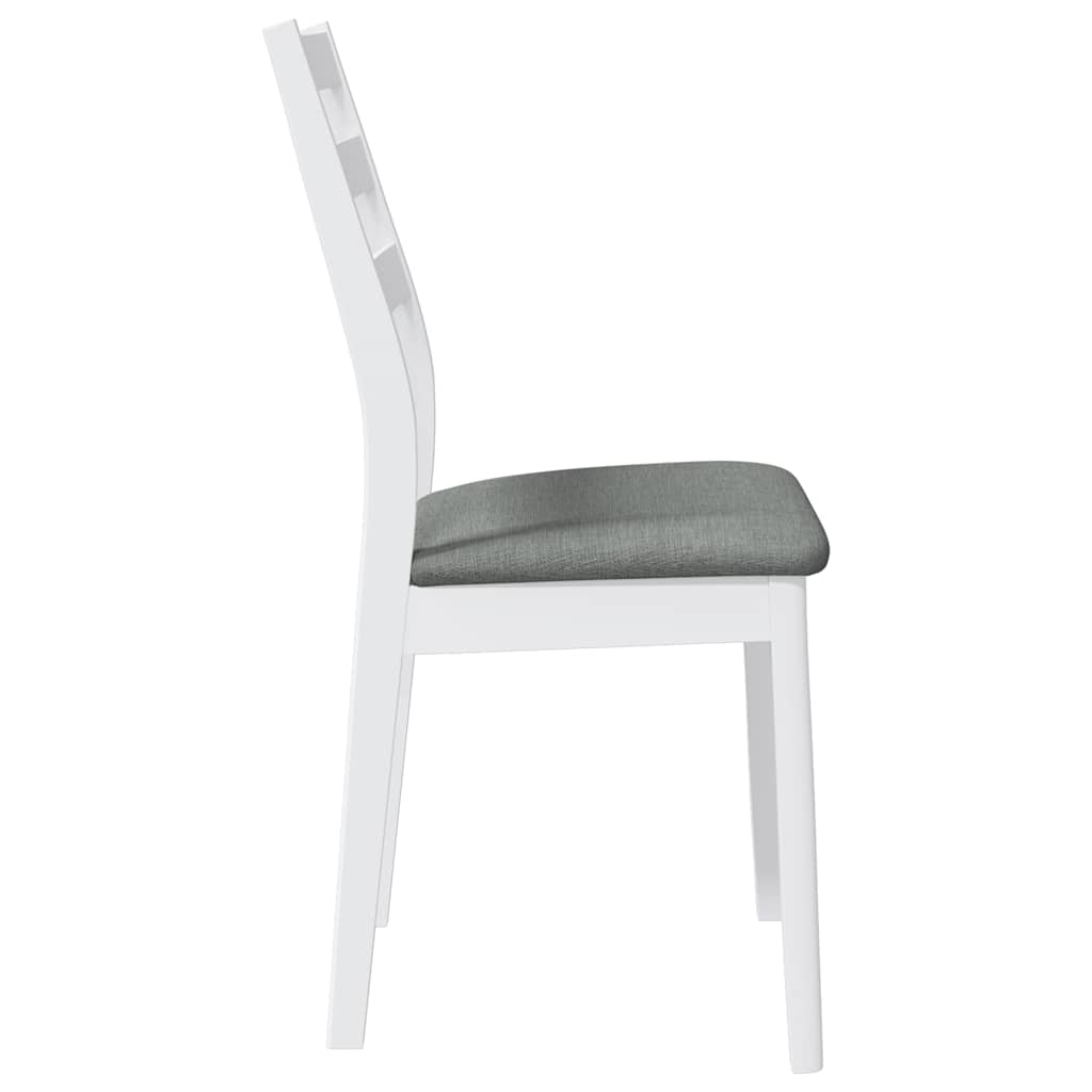 Cadeiras de jantar com almofadões 2 pcs madeira maciça branco