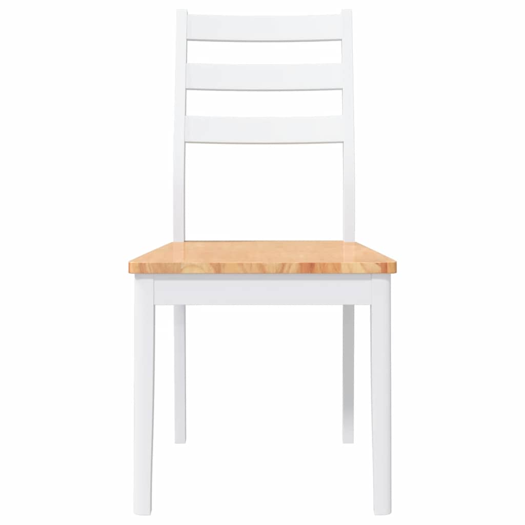Cadeiras de jantar 2 pcs madeira de seringueira maciça branco