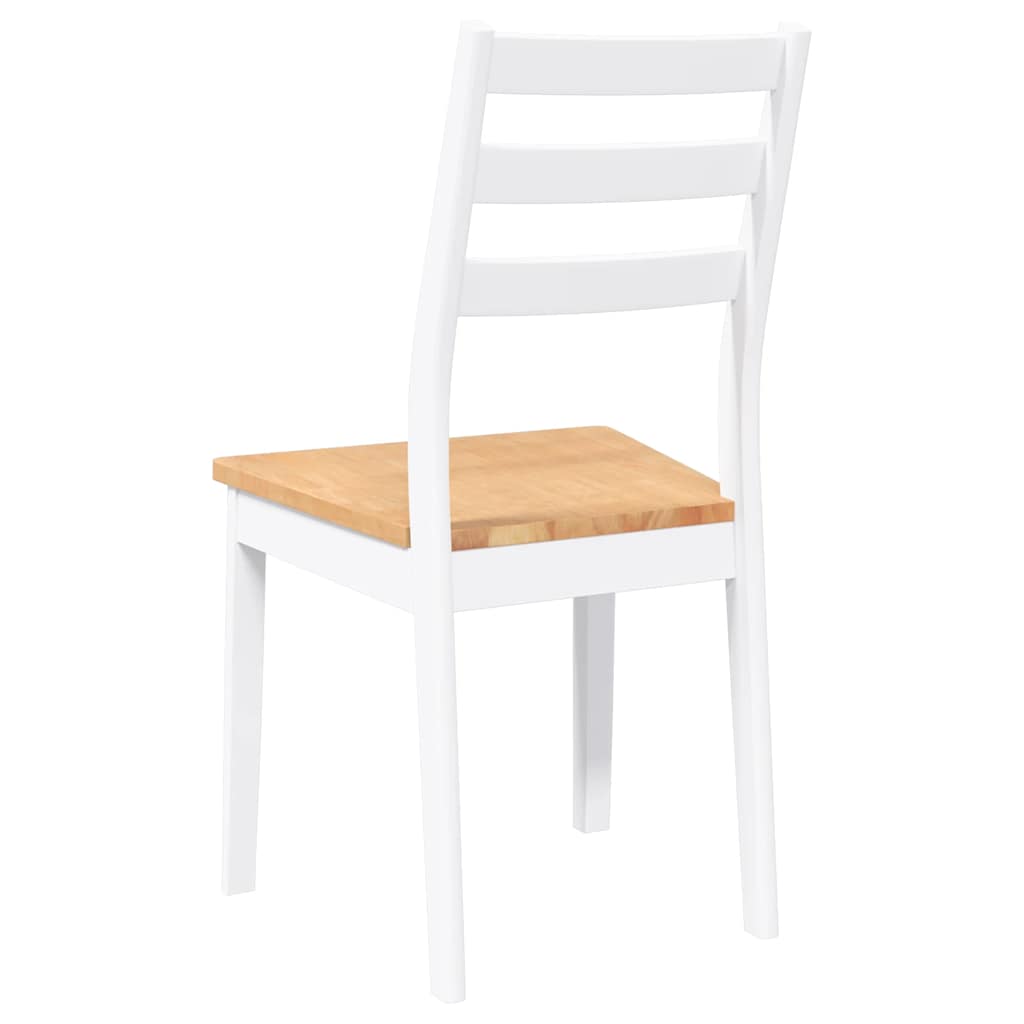 Cadeiras de jantar 2 pcs madeira de seringueira maciça branco