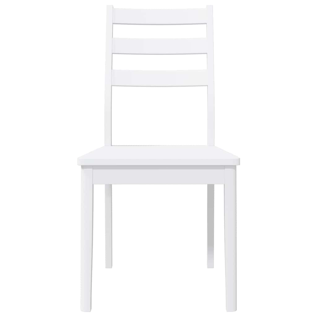 Cadeiras de jantar 2 pcs madeira de seringueira maciça branco
