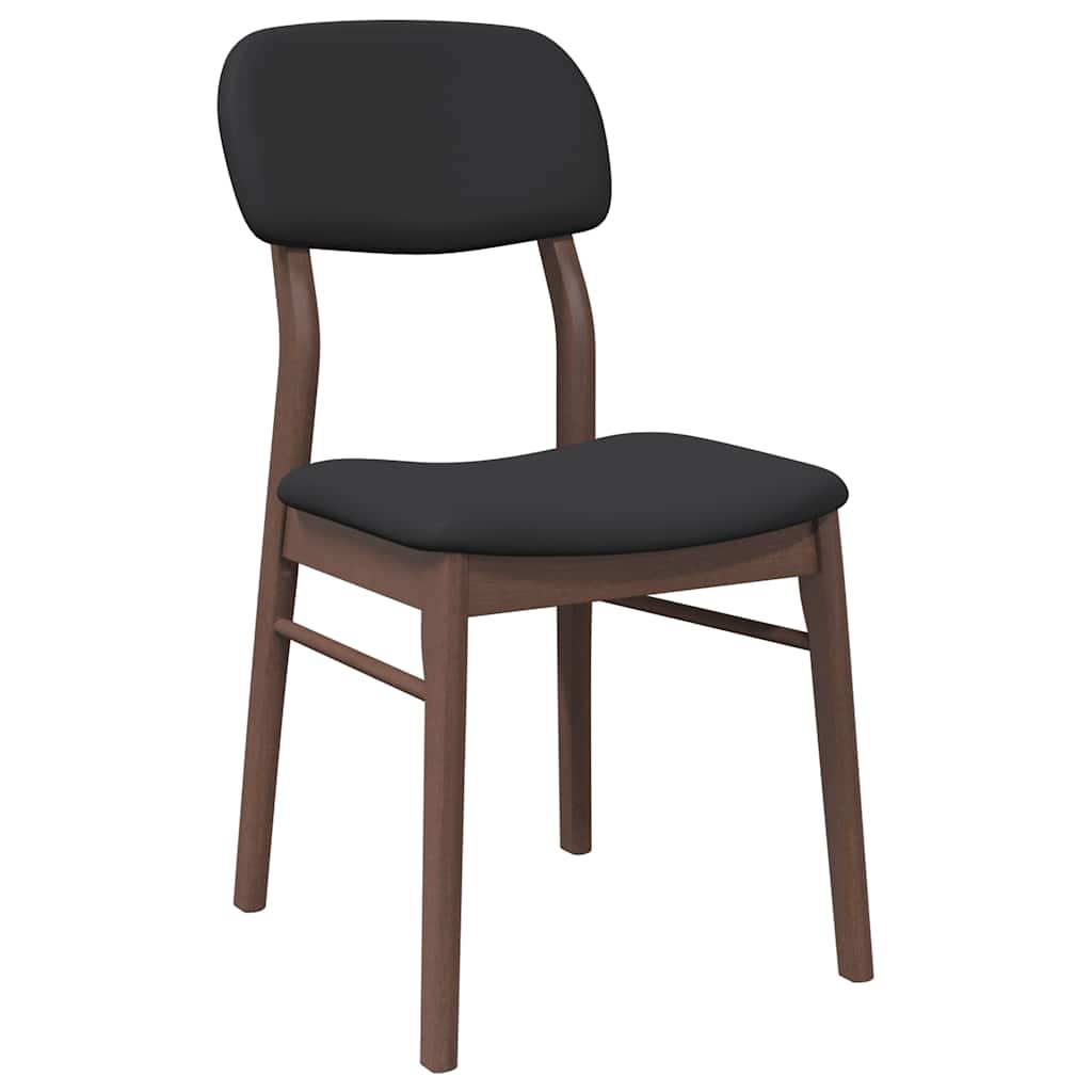 Cadeiras de jantar com almofadões 2 pcs madeira maciça castanho