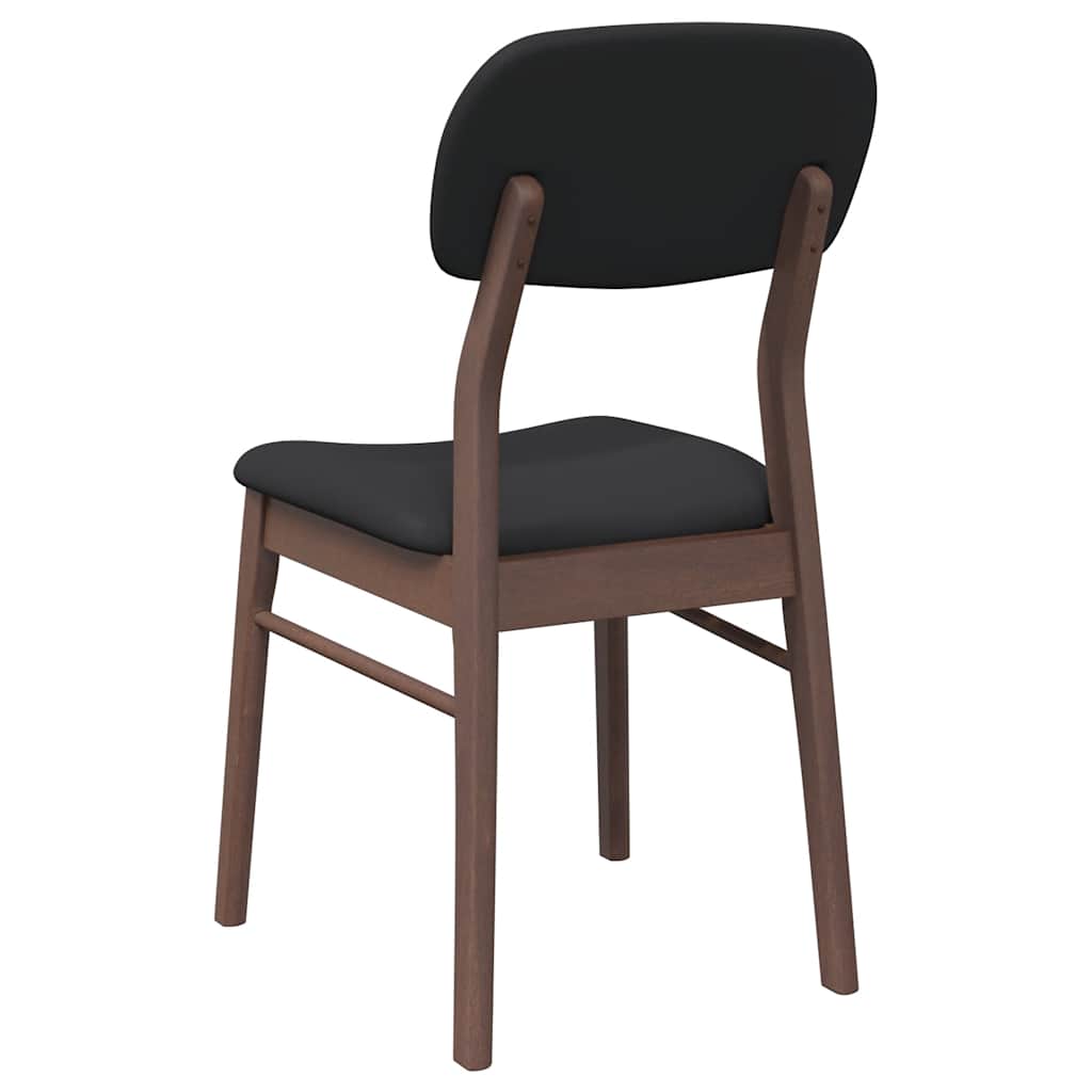 Cadeiras de jantar com almofadões 2 pcs madeira maciça castanho