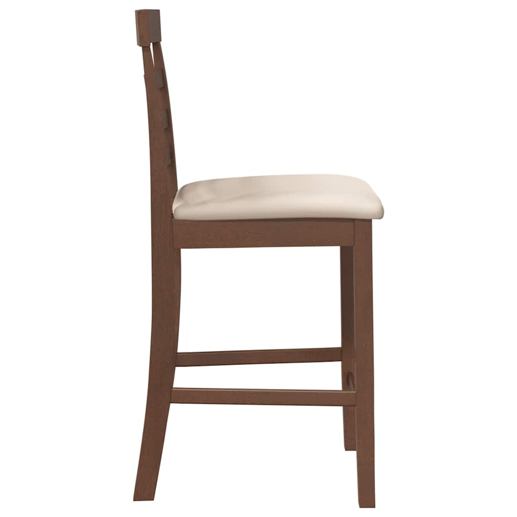 Bancos de bar com almofadões 2pcs madeira de seringueira maciça