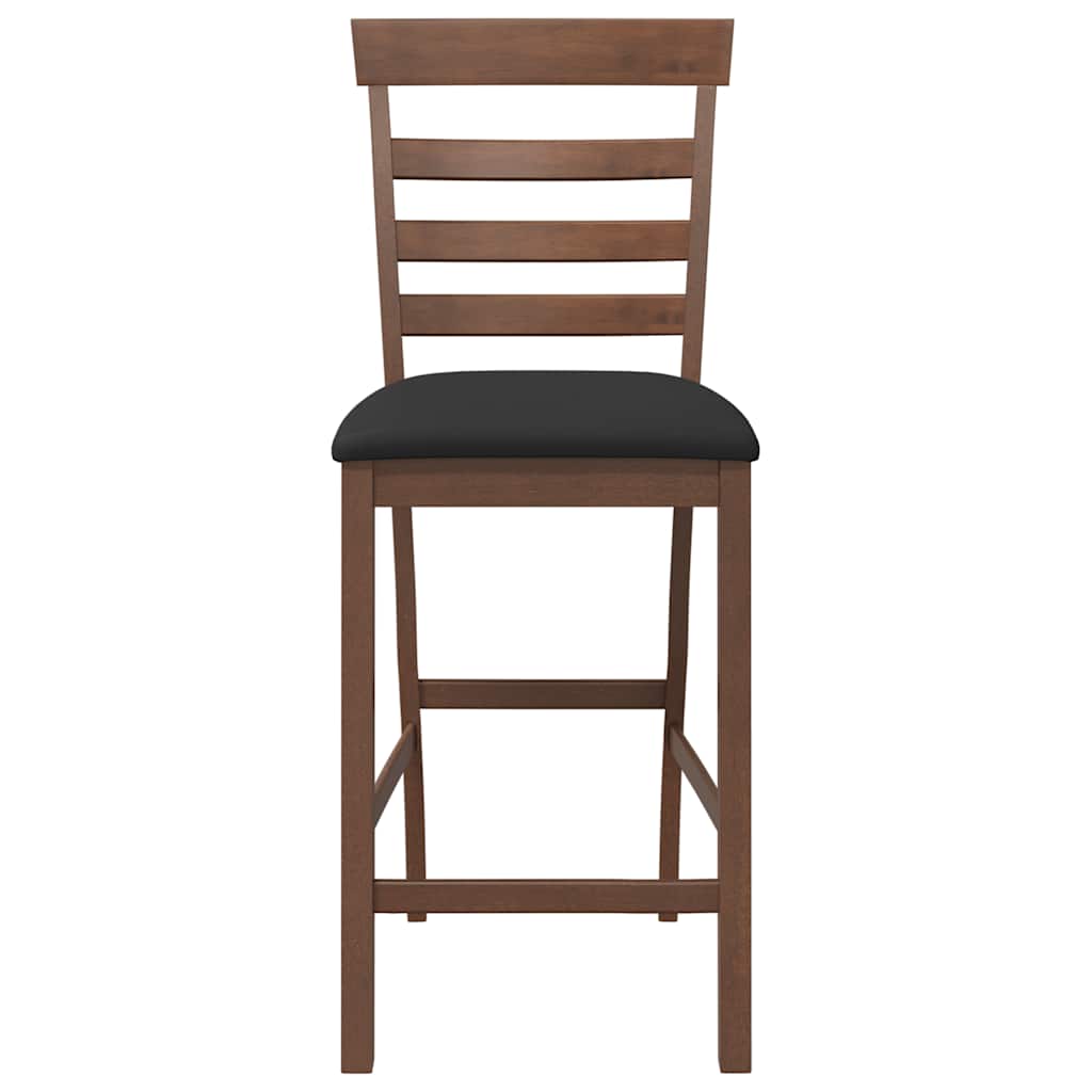 Bancos de bar com almofadões 2pcs madeira de seringueira maciça