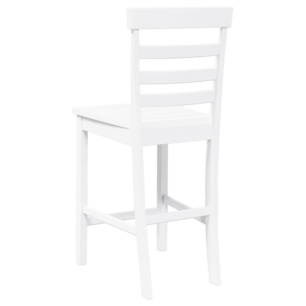Bancos de bar 2 pcs madeira de seringueira maciça branco