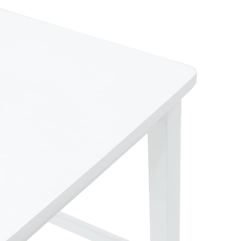 Bancos de bar 2 pcs madeira de seringueira maciça branco