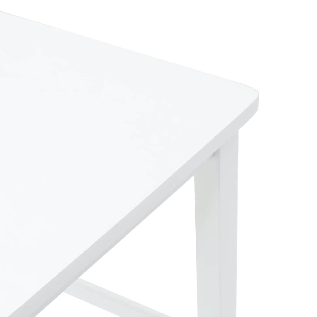 Bancos de bar 2 pcs madeira de seringueira maciça branco