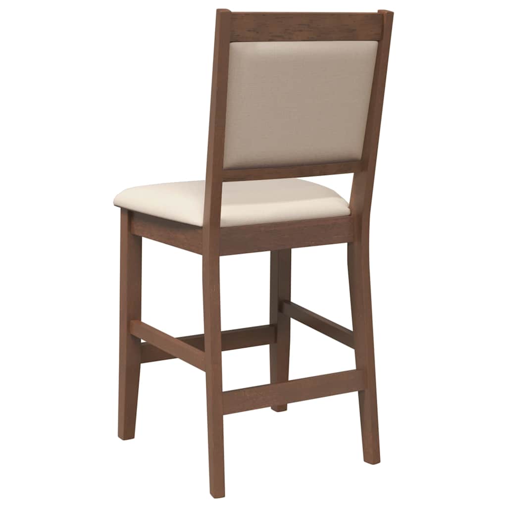 Bancos de bar com almofadões 2pcs madeira de seringueira maciça