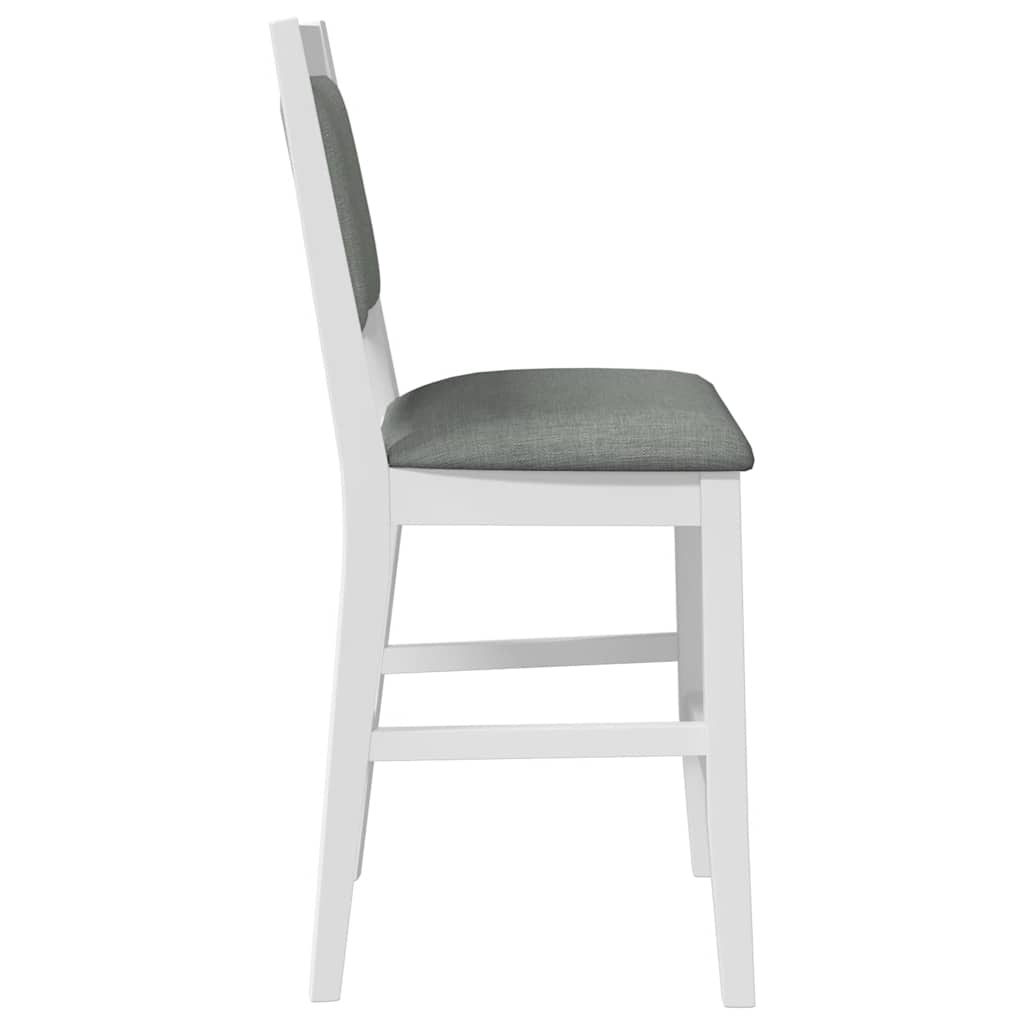 Bancos de bar com almofadões 2pcs madeira de seringueira maciça