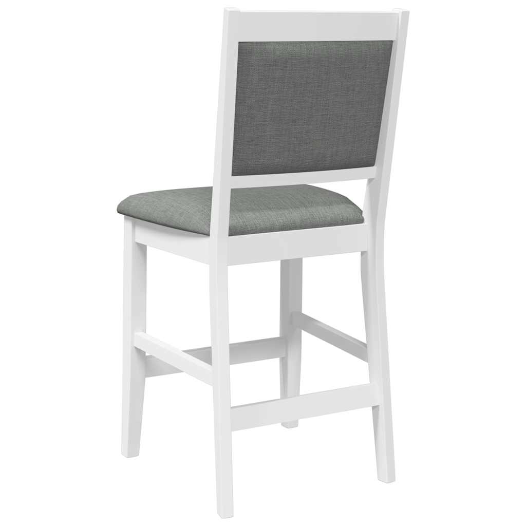 Bancos de bar com almofadões 2pcs madeira de seringueira maciça