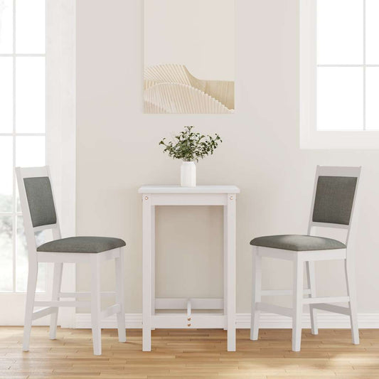 Bancos de bar com almofadões 2pcs madeira de seringueira maciça