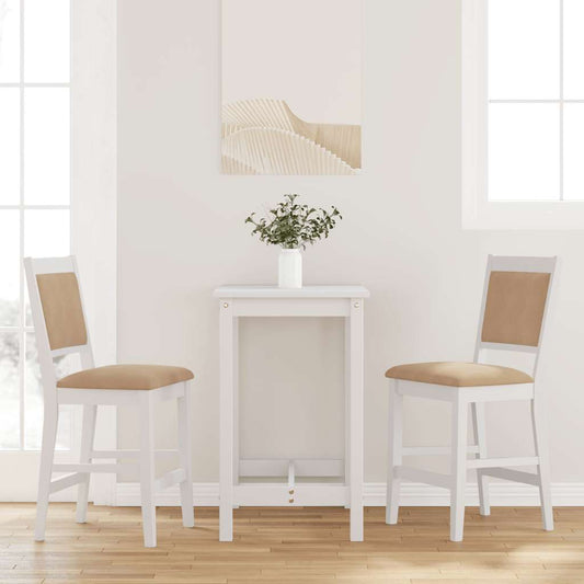 Bancos de bar com almofadões 2pcs madeira de seringueira maciça