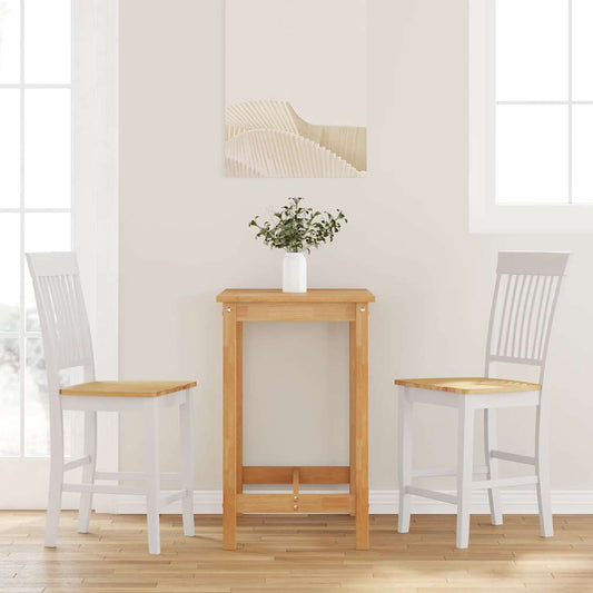 Bancos de bar 2 pcs madeira de seringueira maciça branco