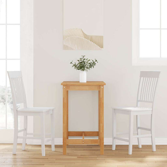 Bancos de bar 2 pcs madeira de seringueira maciça branco