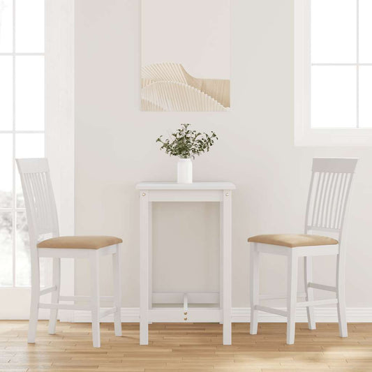 Bancos de bar com almofadões 2pcs madeira de seringueira maciça