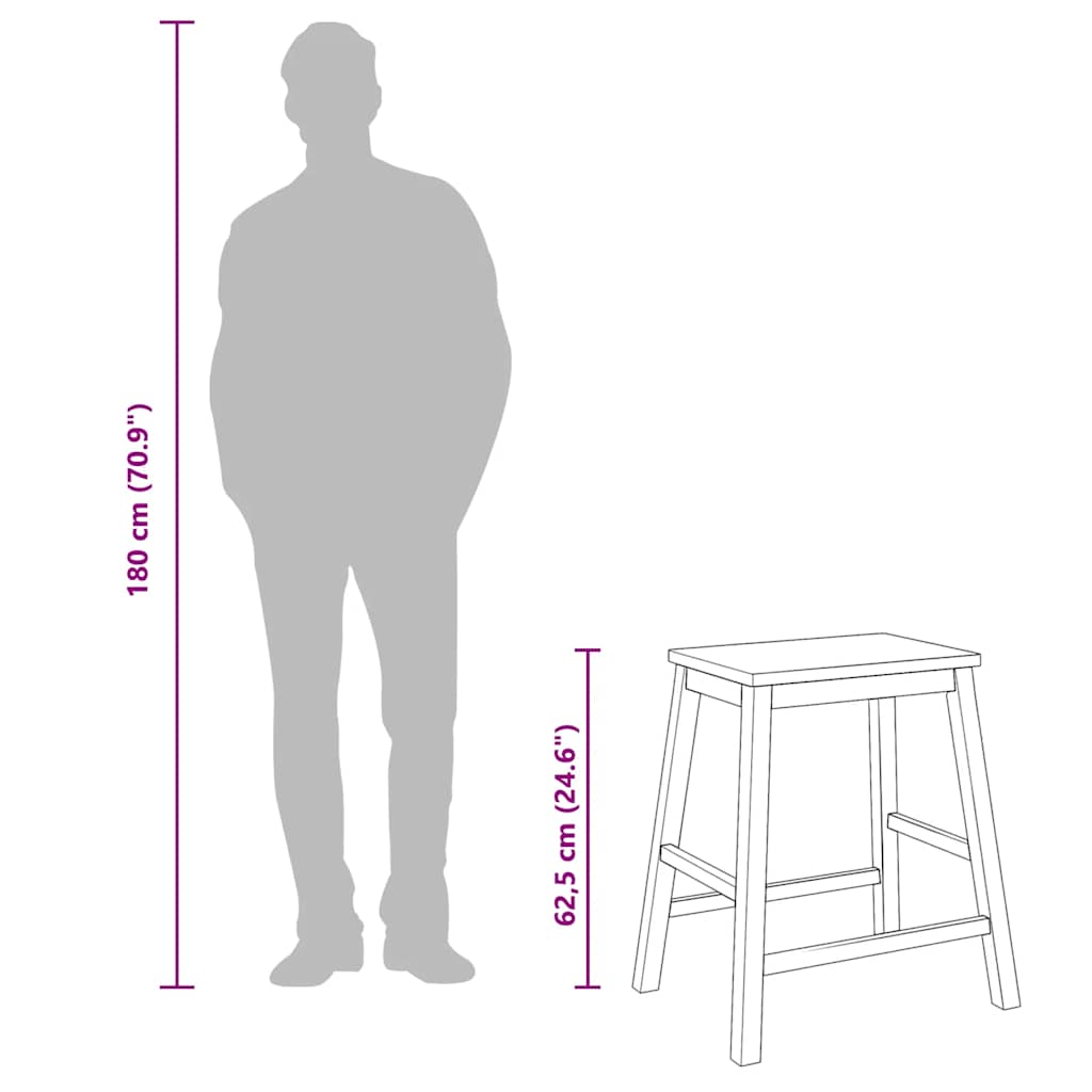 Cadeiras de bar 2 pcs madeira de seringueira maciça branco