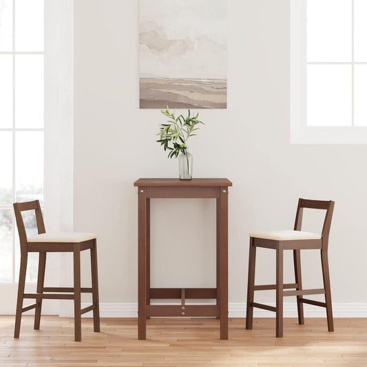 Bancos de bar com almofadões 2pcs madeira de seringueira maciça