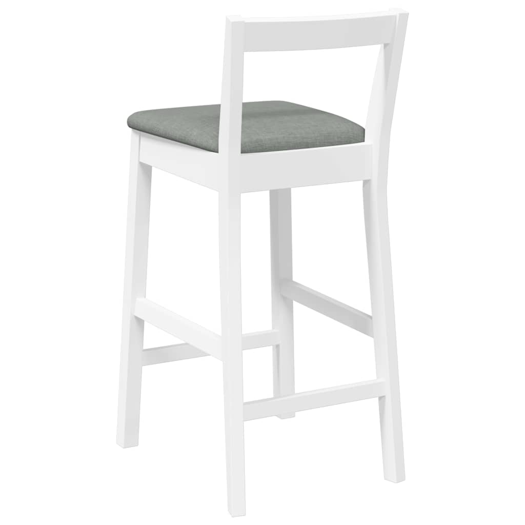 Bancos de bar com almofadões 2pcs madeira de seringueira maciça