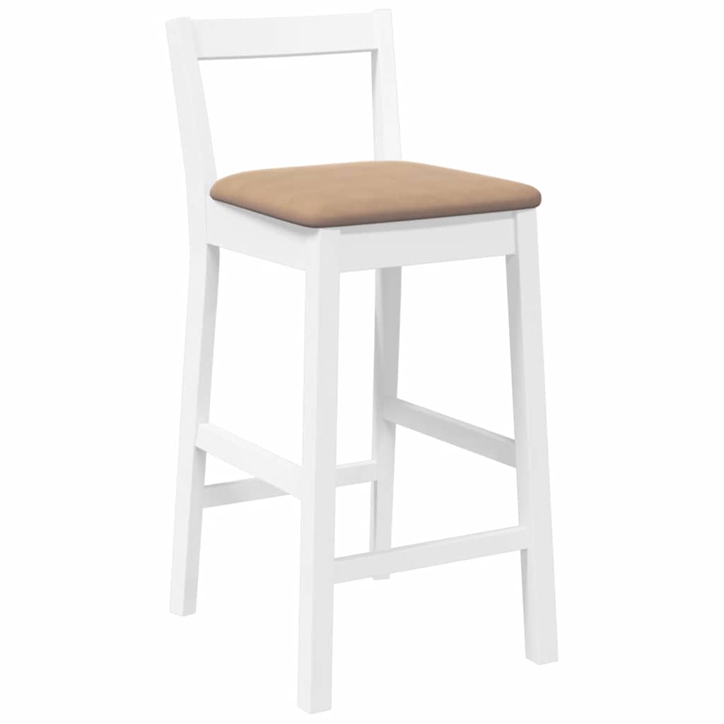 Bancos de bar com almofadões 2pcs madeira de seringueira maciça