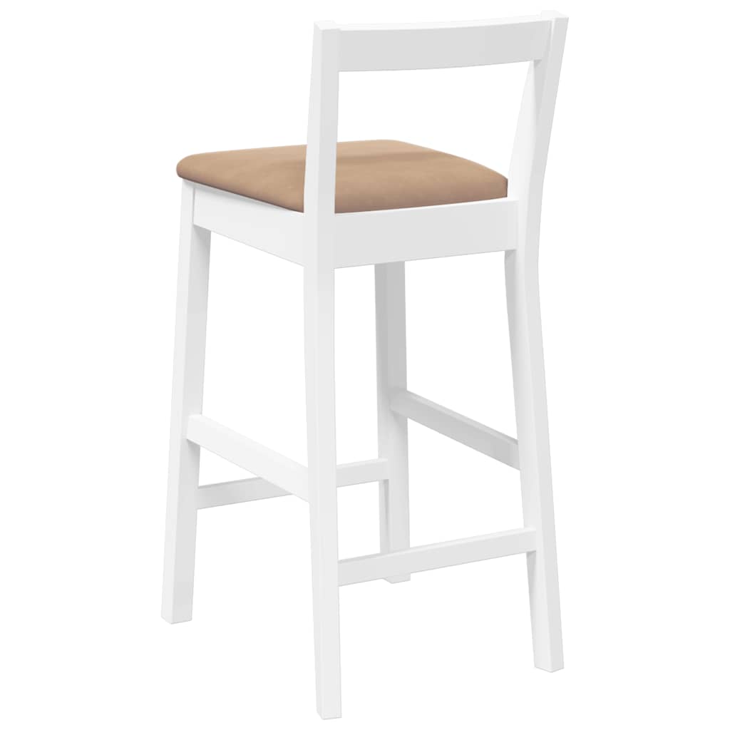 Bancos de bar com almofadões 2pcs madeira de seringueira maciça