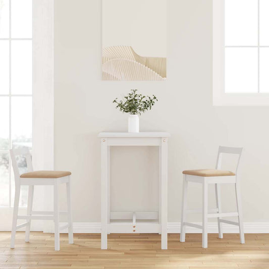 Bancos de bar com almofadões 2pcs madeira de seringueira maciça