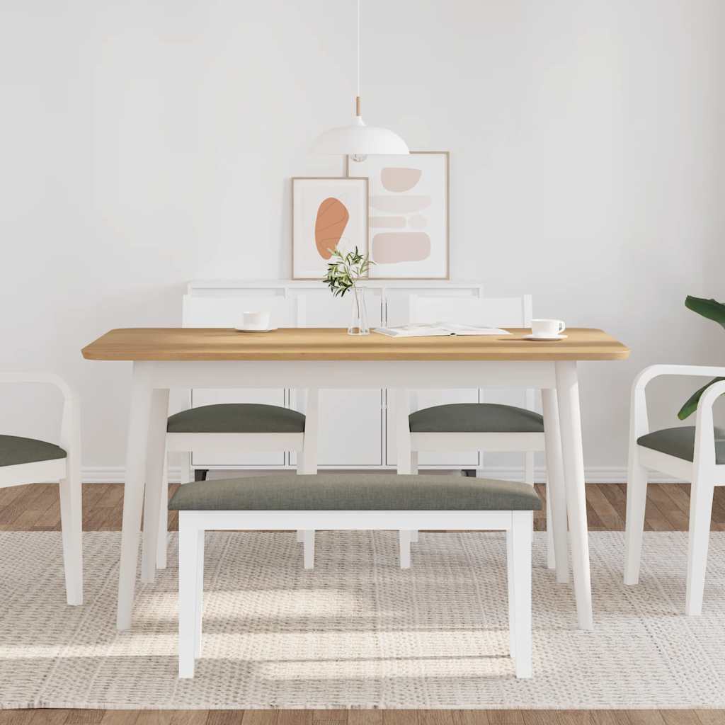 Banco 90 cm madeira seringueira maciça branco