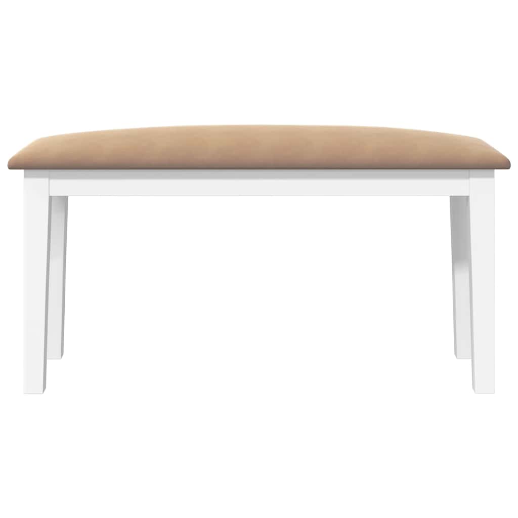 Banco 90 cm madeira seringueira maciça branco